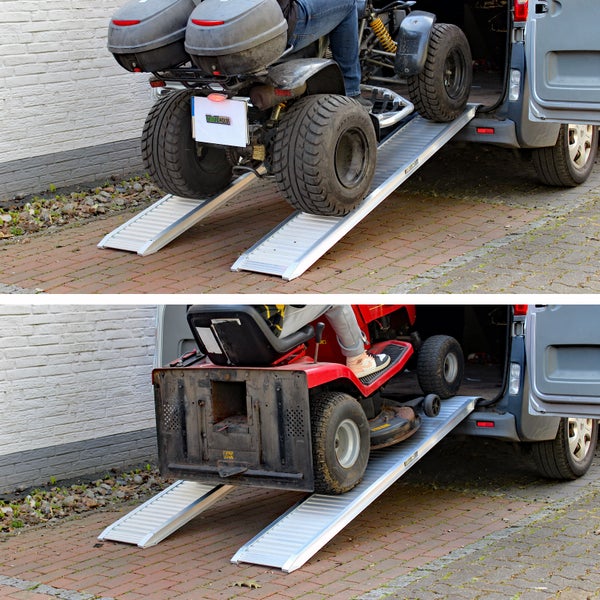 TRUTZHOLM 2 x Schwerlastrampe 200 cm Traglast 2000kg Alu grau Verlade Rampe Verladerampen
