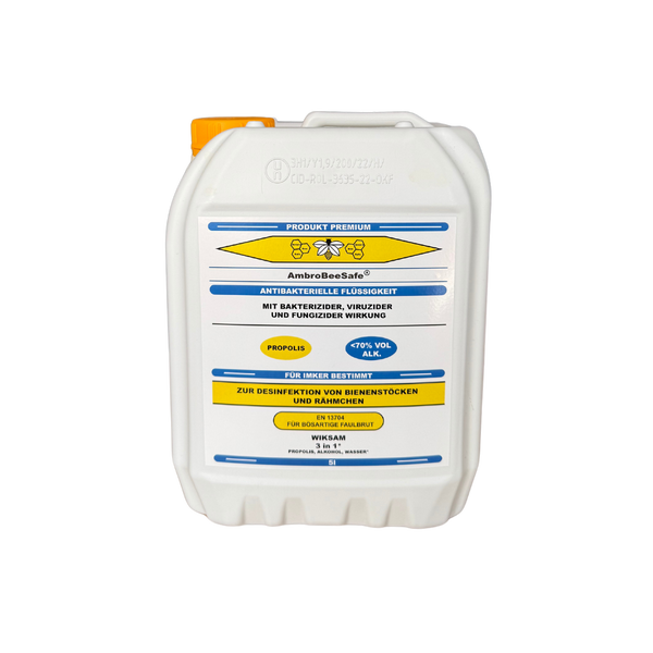 AmbroBeeSafe Desinfektionsmittel für Bienenstöcke & Rähmchen 5L – Mit Propolis, antibakteriell & antiviral, schützt Bienenvolk