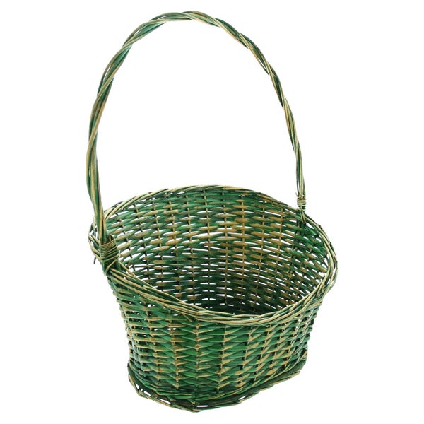 FRANK FLECHTWAREN | Präsentkorb Grün/Gold, WEIDE, 53 x 32 x 24 cm