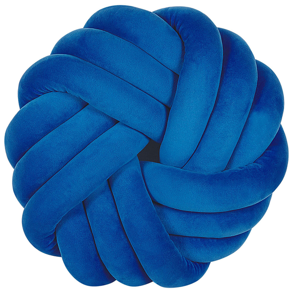 Dekokissen AKOLA Samtstoff 30 x 30 cm Blau Ohne Muster