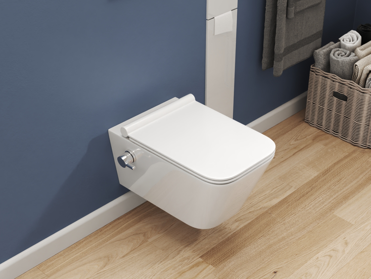 SSWW DELTA CT2041V-B – Hänge-Dusch-WC mit Taharetfunktion, Softclose & Warm-Kalt-Armatur