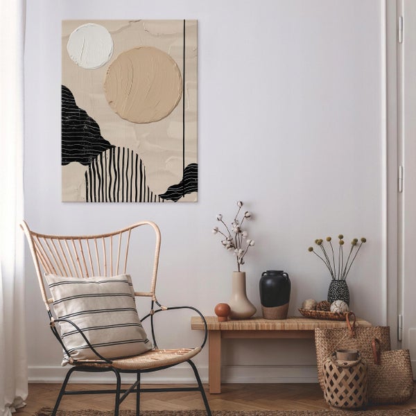 Leinwandbild Abstrakt Boho beige Modern Bilder Schlafzimmer 120X80 cm