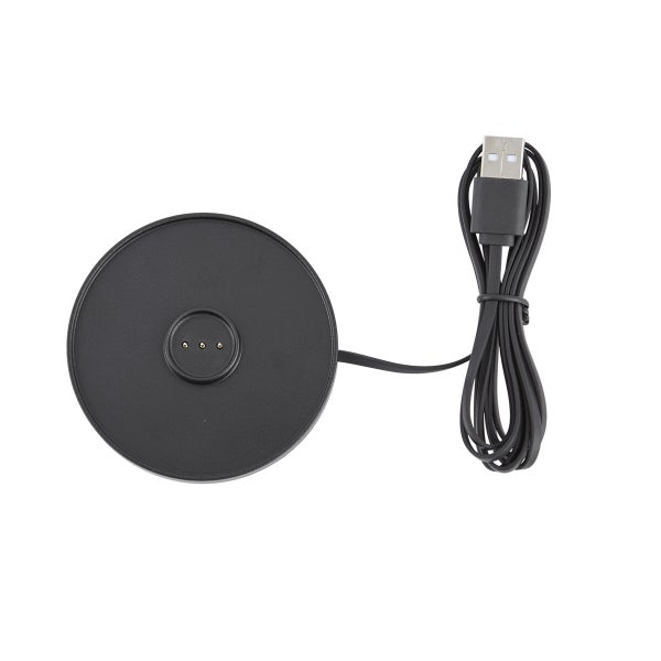 Runde schwarze magnetische Ladestation mit integriertem USB-Kabel