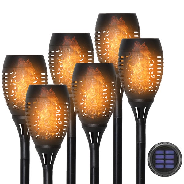 Mehrere Solarleuchten mit Flammeneffekt für den Außenbereich