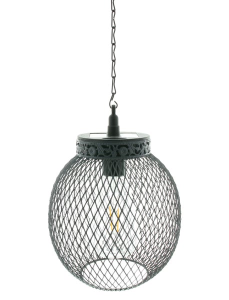 FRANK FLECHTWAREN | Hängelaterne Solar, METALL, KUNSTSTOFF, D: 15,5 x 21 cm, GH: 50 cm