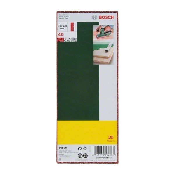 Bosch Schleifblatt-Set für Schwingschleifer 25tlg. 8 Löcher 93 x 230 mm 40 - 2607017097
