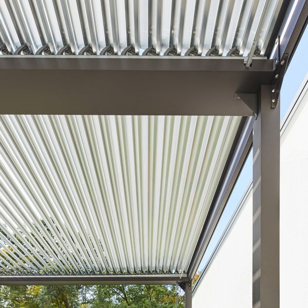 Home Deluxe - Lamellenpavillon - CANNES, Maße: 400 x 303 x 223 cm, inkl. Handkurbel, Gestell: Aluminium I Terrassenüberdachung Pergola Sonnenschutz