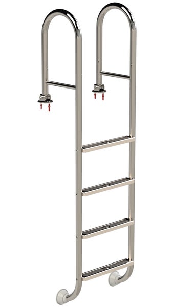 Schwimmbadleiter aus Edelstahl mit vier Stufen