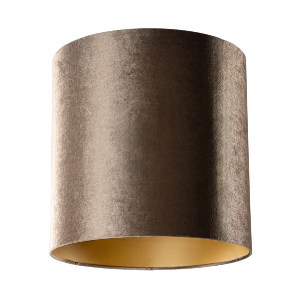 Samtlampenschirm Braun mit goldener Innenseite 40/40/40