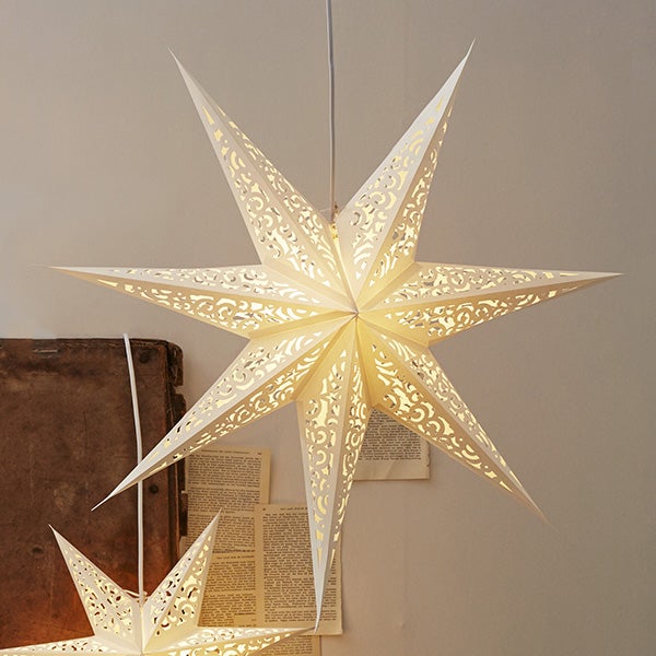 Star Trading Adventsstern 'Lace', groß, weiß, Ø 80cm