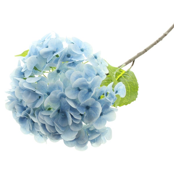 FRANK FLECHTWAREN|Kunstblume Blaue Hortensie, Ø 20 x 70 cm, KUNSTSTOFF, METALL
