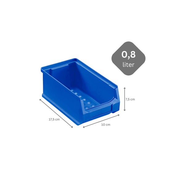PROREGAL Trägersystem Graue Systemplatte mit 45 x Blauen Sichtlagerboxen 2.0 Maße H x B 50 x 100 cm Sichtlagerbox Sichtlagerbehälter