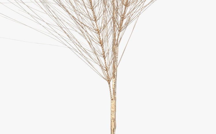 Dekorationszweig in Gold mit feinen Nadeln für weihnachtliche Gestecke oder Vasen