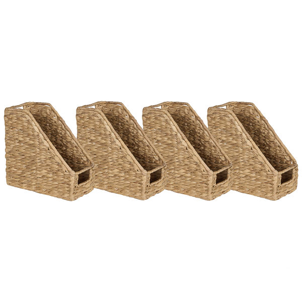 Vier Ablagekörbe aus Seegras für Zeitschriften und Dokumente