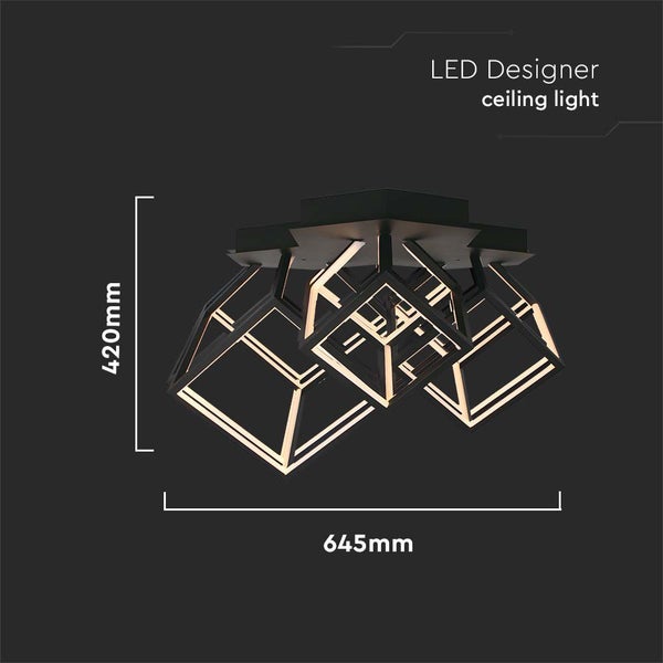 LED-Design Deckenleuchte mit den Maßen 420 mm Höhe und 645 mm Breite