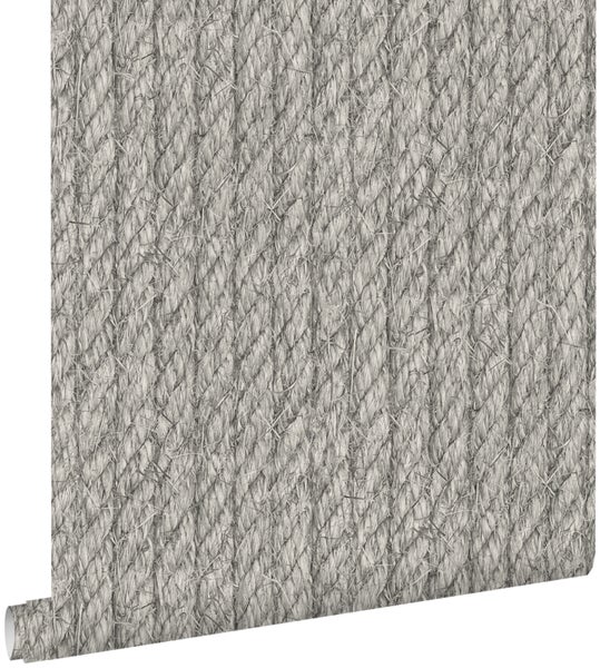 ESTAhome Tapete Seilmuster Dunkelgrau - 53 cm x 10.05 m - 138248