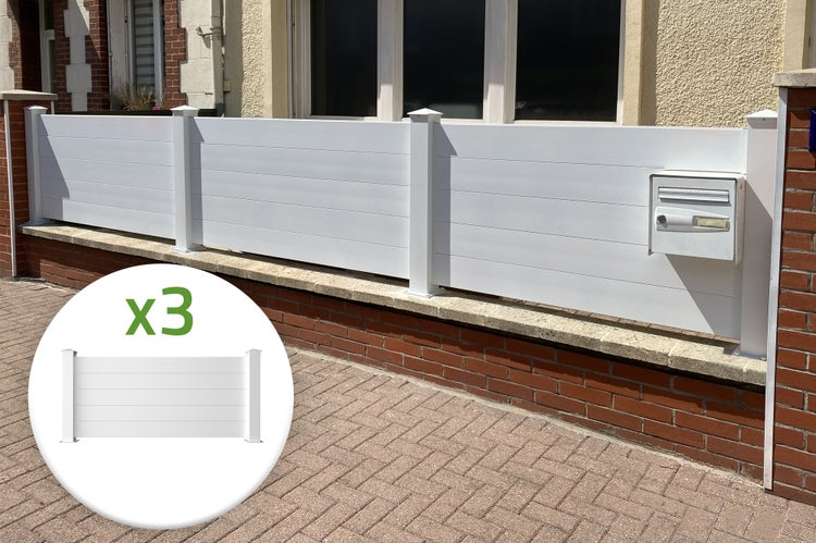 Set mit 3 Aluminiumzäunen NIESEN 190H90 weiß