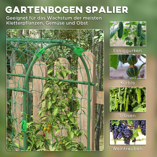 Outsunny Rankgitter aus Metall rostfrei Rankhilfe für Kletterpflanzen Gurken Spalier 43 x 182 x 183 cm Garten Spalier Pflanzenspalier für Tomaten, Gemüse Blumen Kletterpflanzen Schwarz