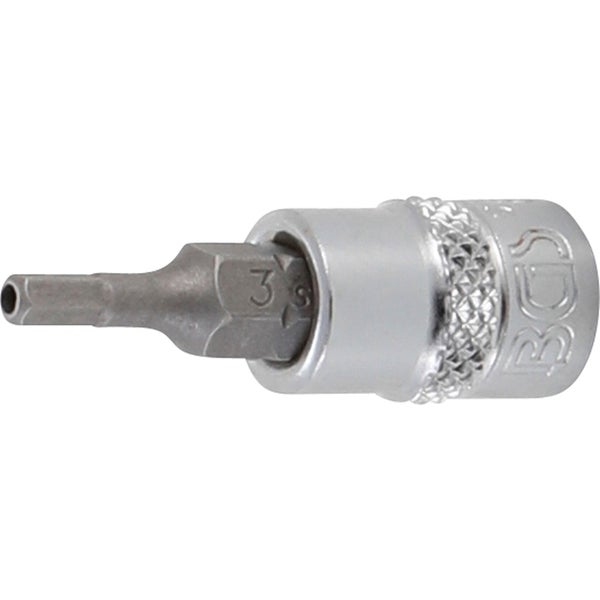 BGS Bit-Einsatz Antrieb Innenvierkant 6,3 mm (1/4) Innensechskant mit Bohrung 3 mm - 5156-3
