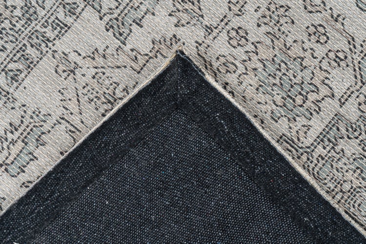 Kurzflor Teppich Kaede Grün / Taupe Vintage, Used-Look 80 x 150 cm