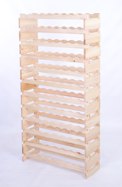 Weinregal VINOTECA FLEX PRO HxBxT 163x84x28cm 96 Flaschen auf 12 Ebenen Massives Kiefernholz Natur unbehandelt