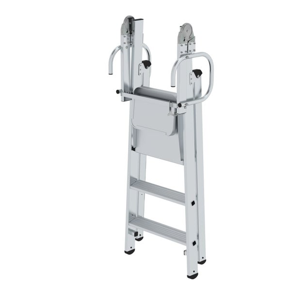 PROREGAL Plattformleiter Steckbar 3 Stufen Inkl. Klappbaren Griffen Aluminium