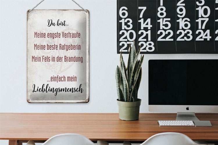 Blechschild Spruch 20x30cm du bist einfach Lieblingsmensch