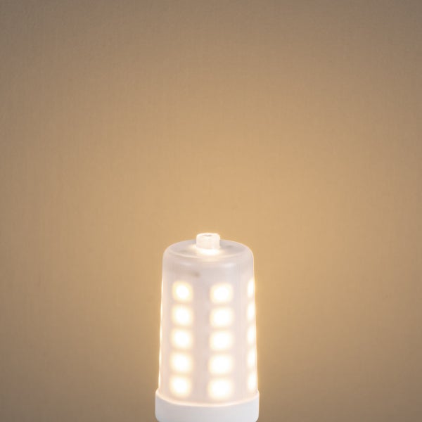 Leuchtendes LED-Leuchtmittel in Stiftsockelform mit mehreren sichtbaren LED-Chips.