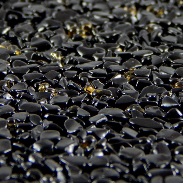 Terralith Glassteinteppich Vetro Giallo / Nero für 1 qm -außen-