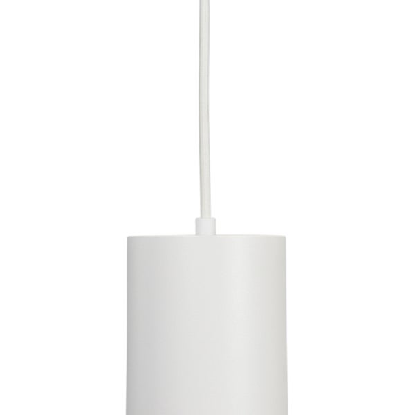 Weiße Pendelleuchte mit zylindrischem Lampenschirm
