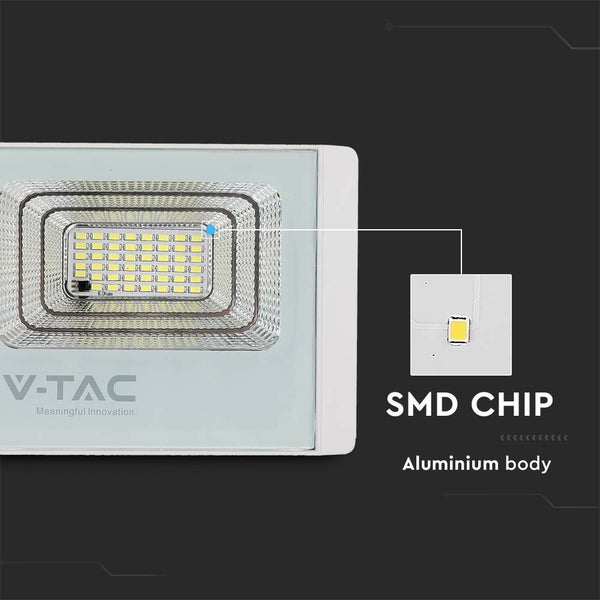 V-TAC VT-25W-W - Solar-Flutlicht - IP65 - 550 Lumen - 4000K