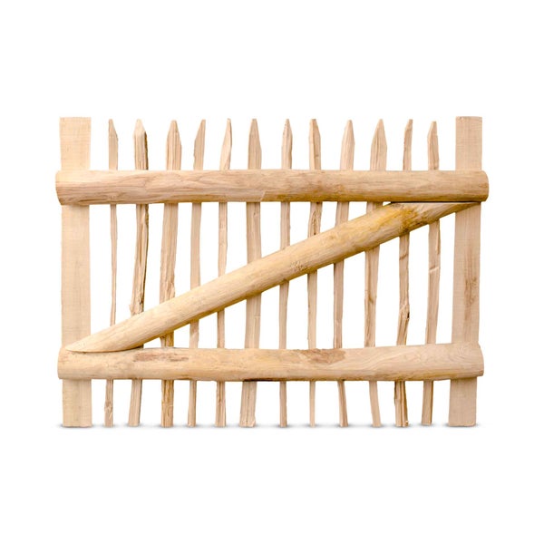 Staketenzaun-Tor (genagelte Ausführung), Edelkastanie B120 cm H90 cm