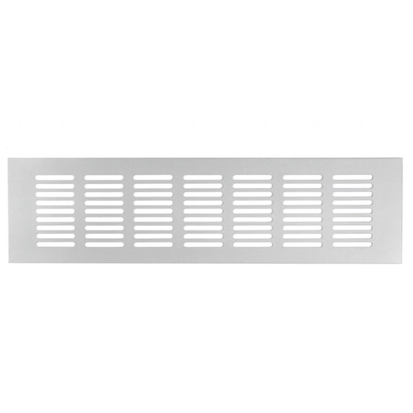 Rechteckiger Lüftungsgitter aus Metall mit horizontalen Schlitzen