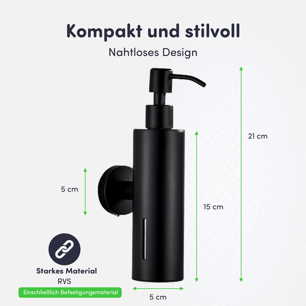 EAVY  Seifenspender Edelstahl Schwarz zur Wandmontage