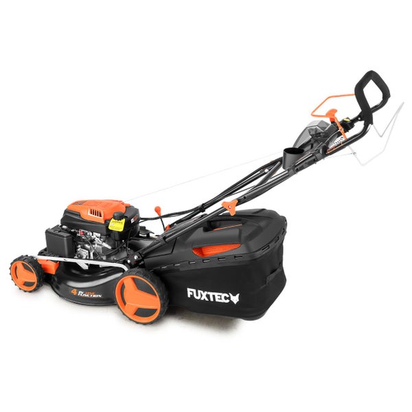 FUXTEC Benzin Rasenmäher FX-RM5196eSPRO  - 196ccm | 51cm | 6PS  | mit Antrieb + E-Start + FlexSpeed | 36kg | 60L | Seitenauswurf |ab 1001m²