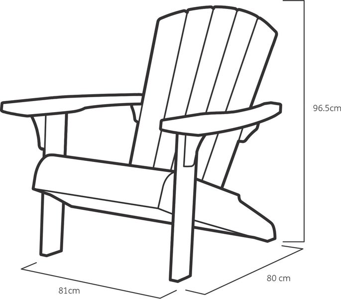 Keter Troy Adirondack Gartenstuhl - Set von 2 - 85x80x96,5cm - Grau