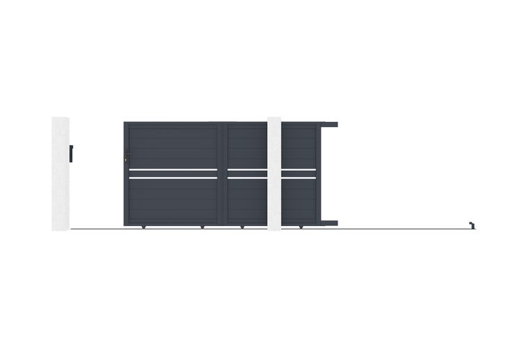 Schiebetor 3m CIMONE H.160 graues Aluminium