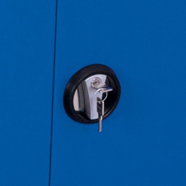 VARIOfit Werkstattwagen mit gebogenen Schiebegriff und Flügeltürenschrank