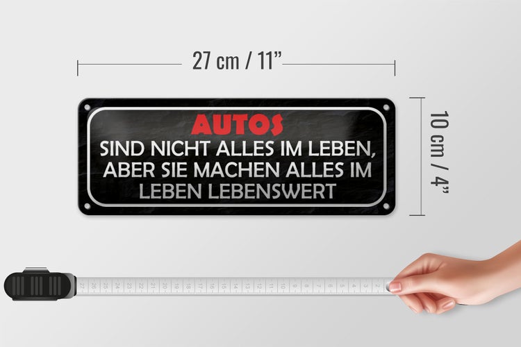 Blechschild Spruch 27x10cm Autos nicht alles im Leben aber Dekoration
