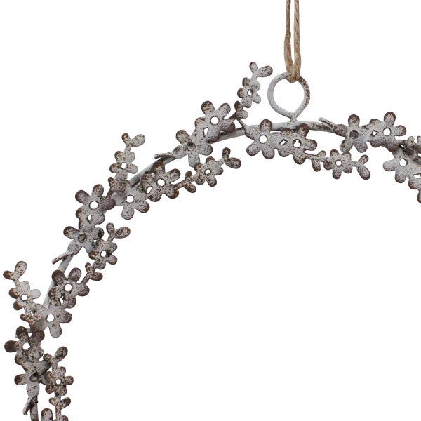 Dekorativer Blumenkranz aus Metall zum Aufhängen
