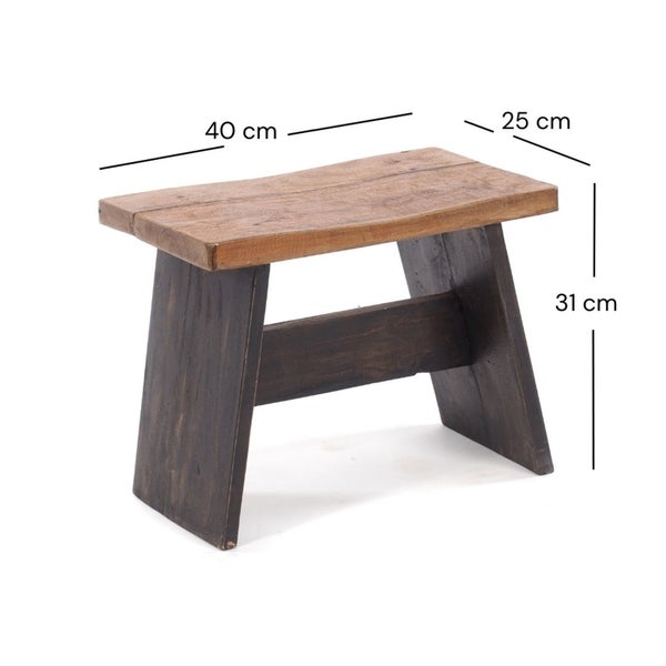 Hocker SCHEMEL 40 Mahagoni Massivholz 04 schwarz-natur
