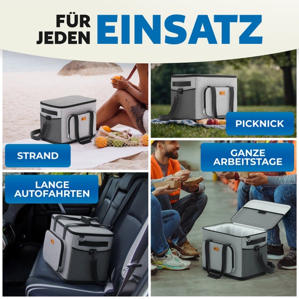 BigDean 30L Kühltasche auslaufsicher & wasserdicht – Picknicktasche für Essen & Getränke – bis zu 5h Kühldauer