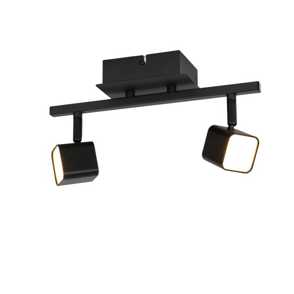 Schwarze Deckenleuchte mit zwei Strahlern