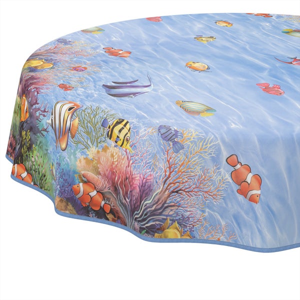 Runde Tischdecke mit Unterwassermotiv