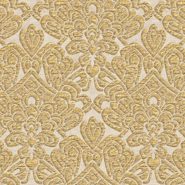 Zambaiti Tapete Barockmuster Gelb - 70 cm x 10.05 m - 662165