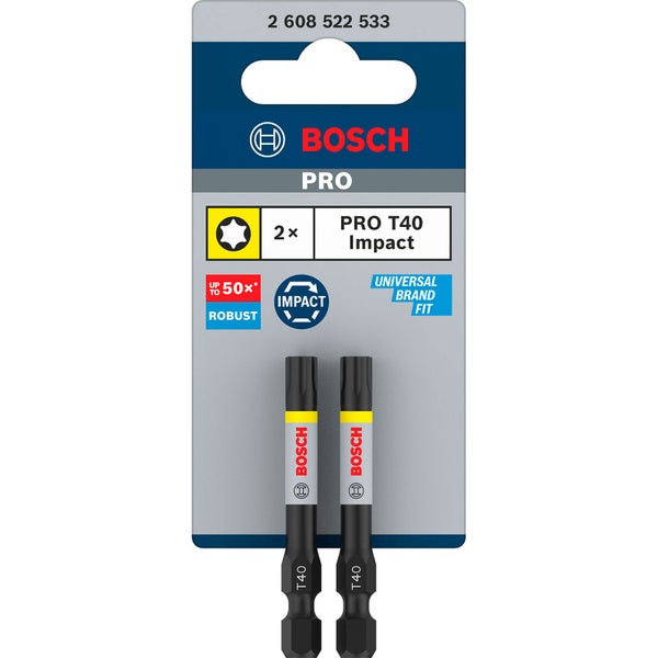 Bosch PRO Torx Impact Bit T40 55 mm 2-tlg. - 2608522533