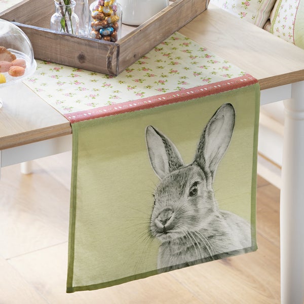 FRANK FLECHTWAREN | Tischläufer Blümchenhase, BAUMWOLLE, POLYESTER, 40 x 140 cm