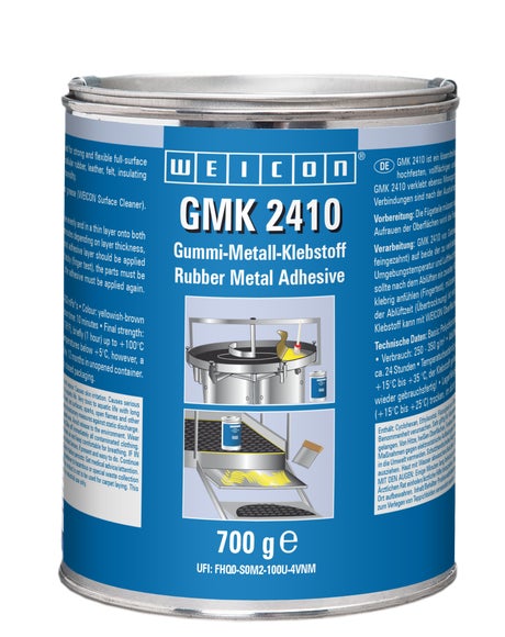 WEICON GMK 2410 Kontaktklebstoff|haftstarker und schnellhärtender 1K Gummi-Metall-Kleber|0,7 kg|braun