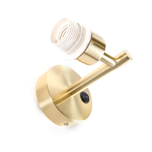 Wandleuchte aus Metall mit Fassung und Schalter