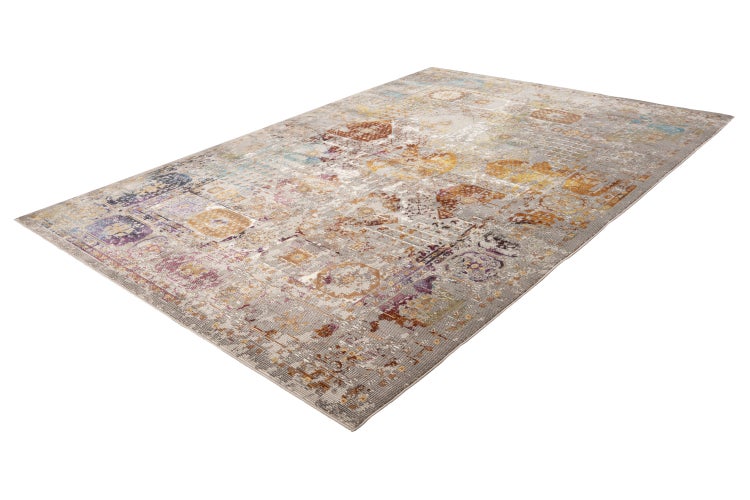 Rechteckiger Teppich im Vintage Design mit orientalischem Muster in abgenutzter Optik